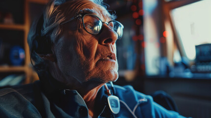 Obraz premium Wearable Heart Monitor in Everyday Setting for Health Management and Arrhythmia Awareness