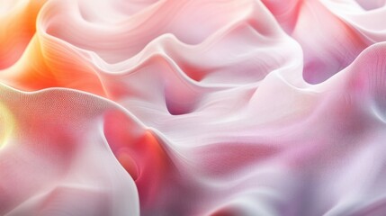 Obraz premium Abstract wavy fabric-like texture in soft pastel colors with smooth flowing curves