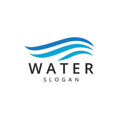 Fototapeta premium Water logo design template, Drop water and wave symbol