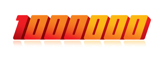 hand drawn number 1000000. one million number. 1000000 number for the world of economy