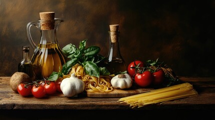 Rustic Italian Kitchen with Fresh Ingredients