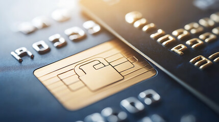 A secure online payment concept featuring a digital lock icon and a credit card, symbolizing safe and protected transactions over the internet