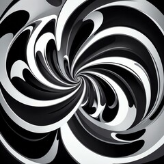 Fototapeta premium Cute silver and black symmetrical centered swirl background