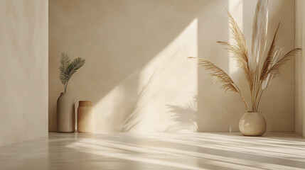 Aesthetic and beautiful minimalism architecture background featuring clean lines, neutral colors, and design elements, perfect for video calls or online meetings, creating professional atmosphere