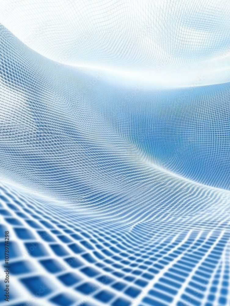 Leinwandbilder an abstract design features blue and white network lines forming a striking 3d pattern, ideal for di