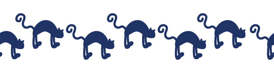 Horizontal border, set Magic and heavens seamless pattern, with magical elements Symbols of witchcraft theme