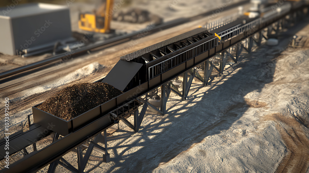 Poster conveyor system transports biomass to pyrolysis reactor for biochar production