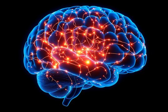 a brain building neural connections between neurons - Powered by Adobe