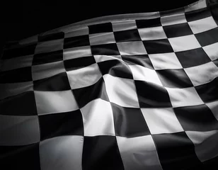  checkered racing flag on black © Marie K