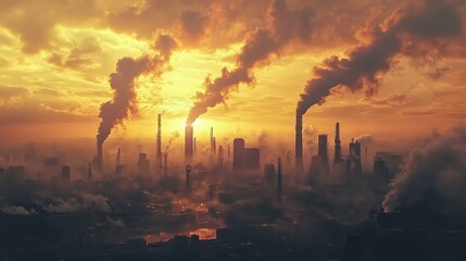 Obraz premium The earth is polluted by dirty air