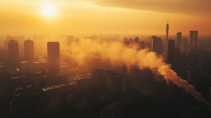 Obraz premium The earth is polluted by dirty air