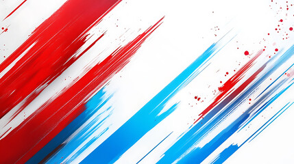Red and blue diagonal stripes on white background