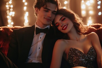 man and woman makeup party
