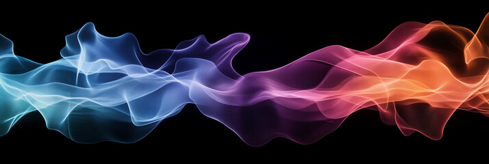 Obraz premium Colorful Flowing Abstract Waves on Black Background
