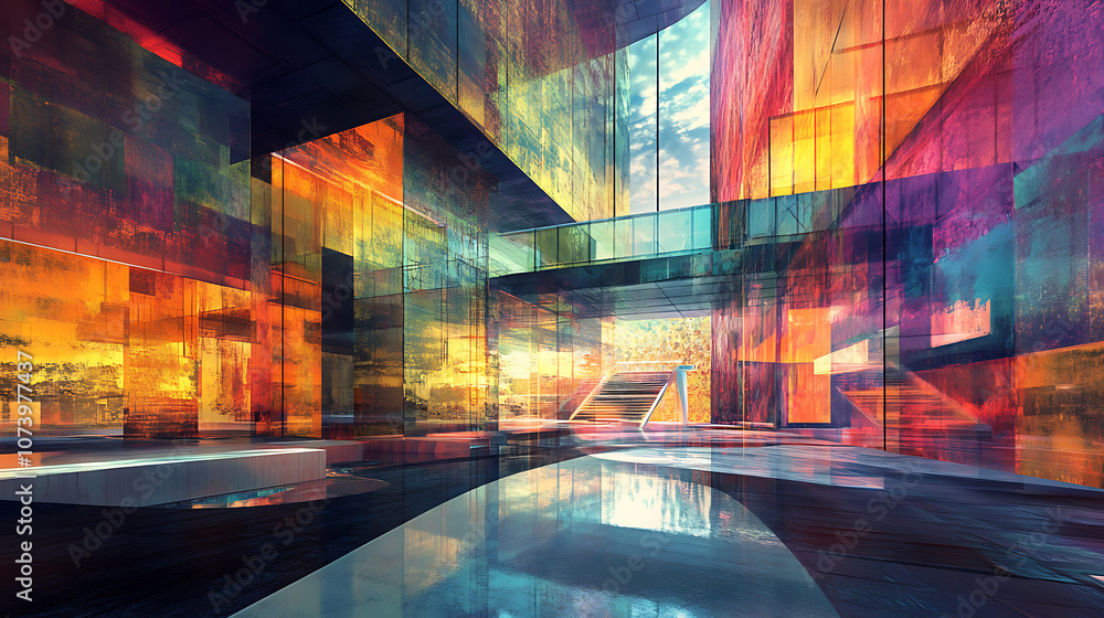 Aufkleber visually stunning architectural background featuring a blend of colorful and aesthetically pleasing 