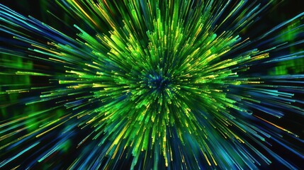 Abstract Green and Blue Explosion