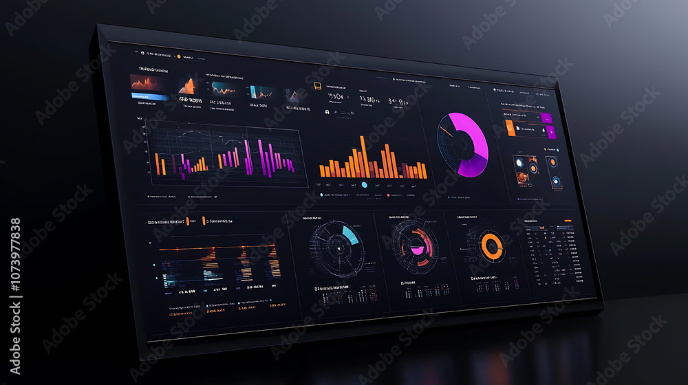 Aufkleber Advanced wind turbine analytics dashboard with realtime performance metrics and predictive maintenance insights 3d illustration