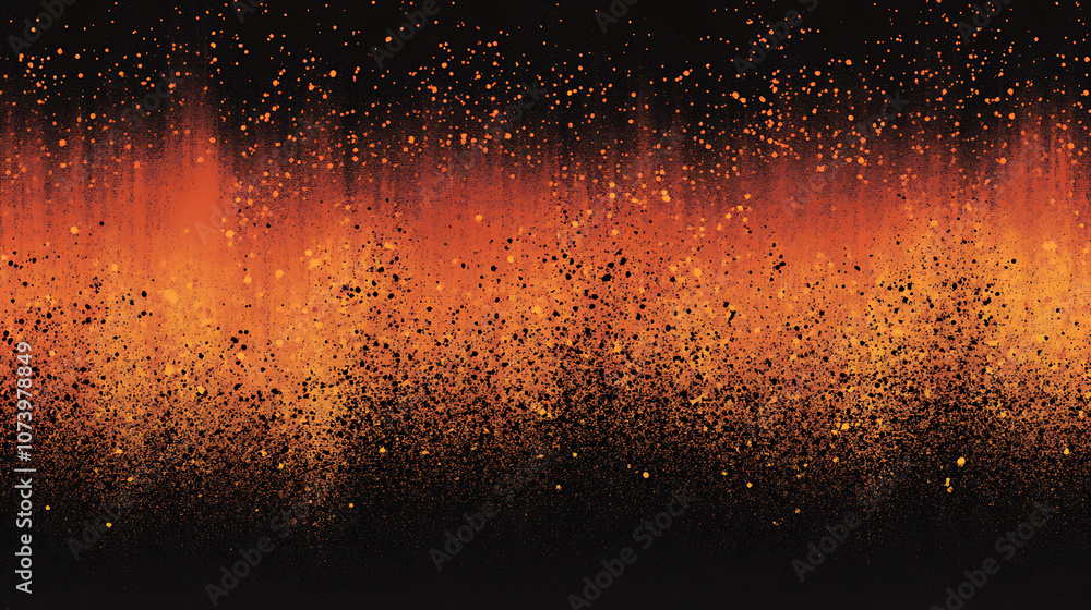 Aufkleber dark orange and black gradient background with grainy texture and luminous color splash
