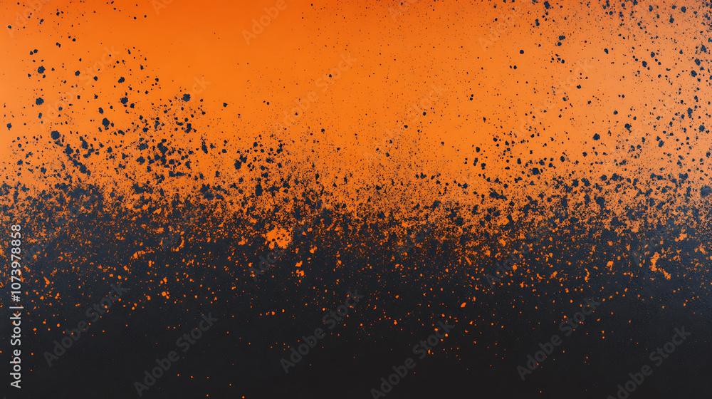 Aufkleber dark orange and black gradient background with grainy texture and luminous color splash