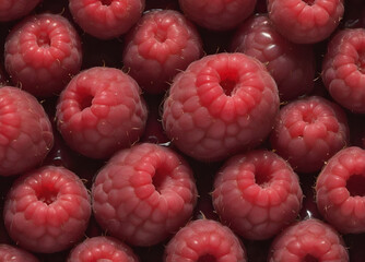 Natural beauty of raspberries with high contrast and clarity