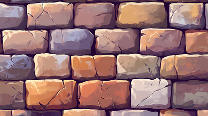 Fototapeta premium Seamless pattern of rustic stone wall texture. Rustic. Illustration