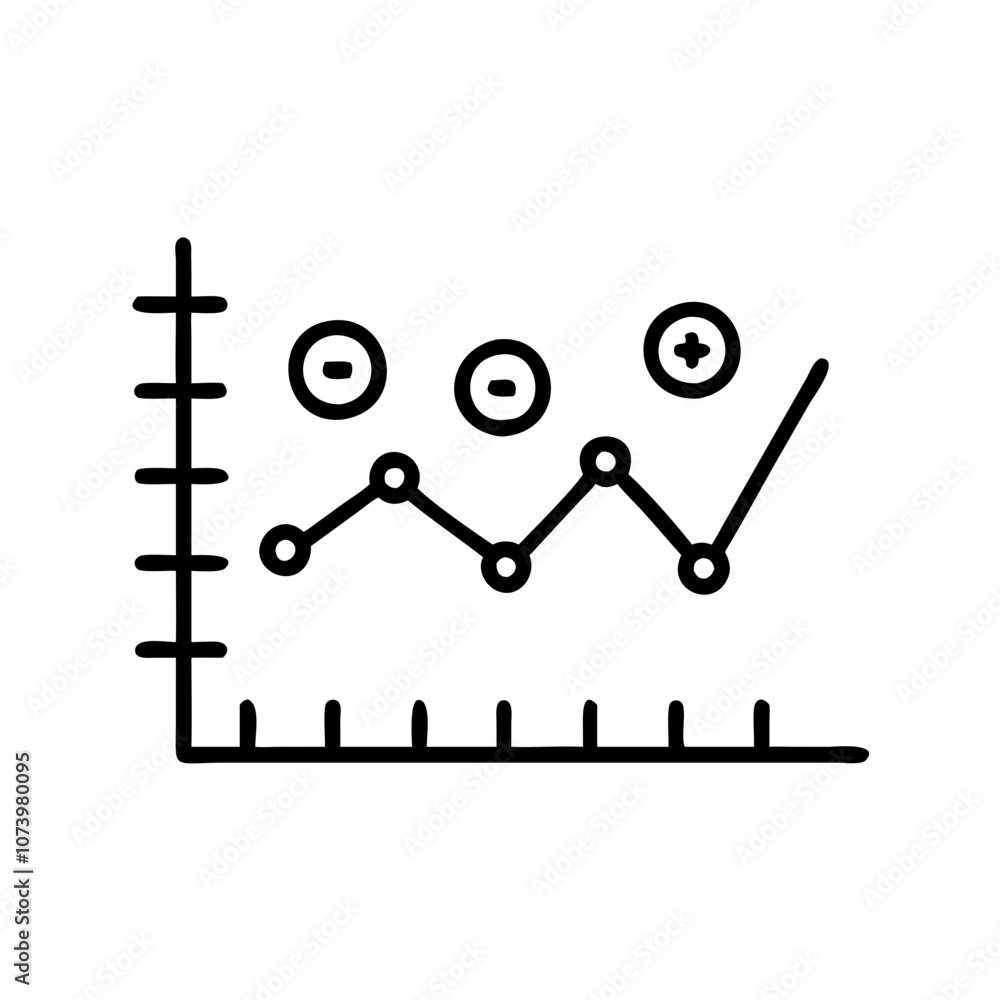 Aufkleber Predictive analytics concept with data chart on white background