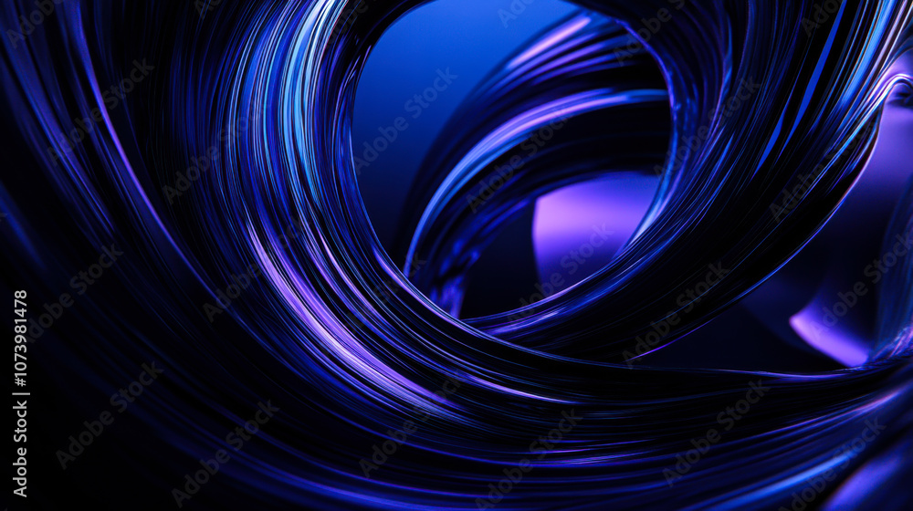 Aufkleber a swirl of blue and purple shapes converges in an abstract design highlighting depth and movement in