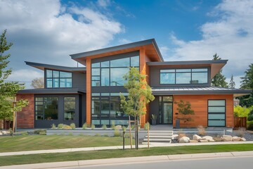 Modern residential upscale suburban house.