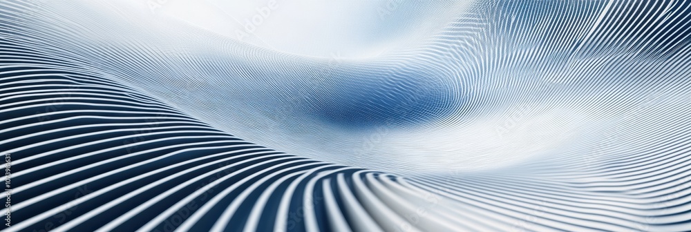 Poster this artwork features a smooth interplay of blue and white lines creating a mesmerizing 3d network e