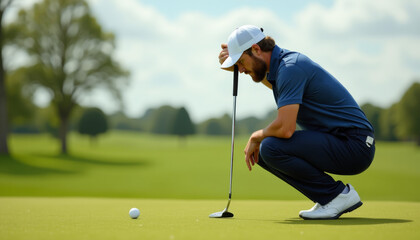 Fototapeta premium Focused Golfer on the Green