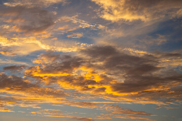 sunset sky with clouds