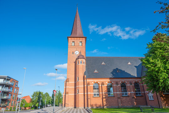Church of town of Skive in Jutland in Denmark