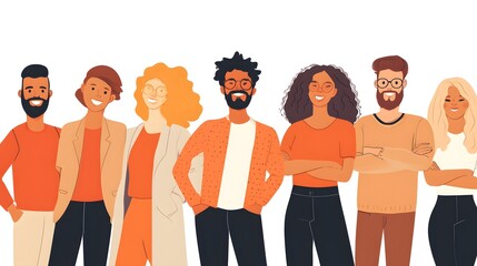 Obraz premium A group of people standing next to each other and smiling