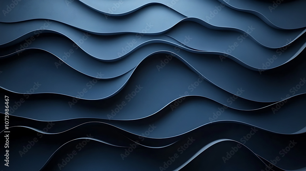 Aufkleber abstract dark blue gradient waves with grainy texture futuristic digital background copy space