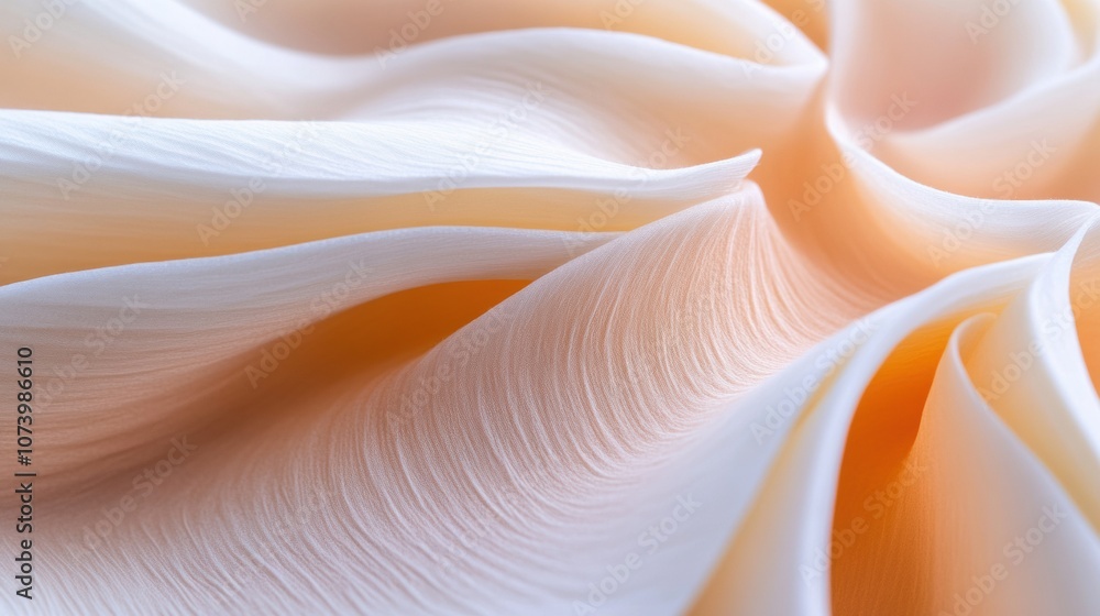 Aufkleber soft peach and white abstract waves create a serene and calming visual effect, ai