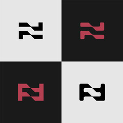 N flag modern minimalist logo