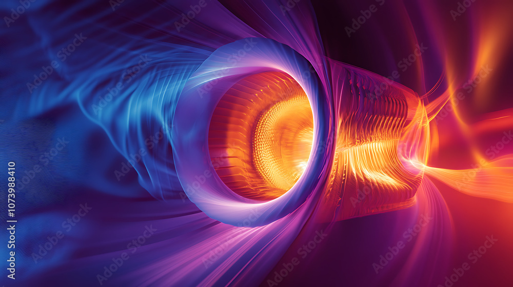 Aufkleber Simulating jet engine combustion to visualize heat fluid dynamics, displaying temperature gradients and efficiency metrics, providing insights into optimal performance and energy utilization