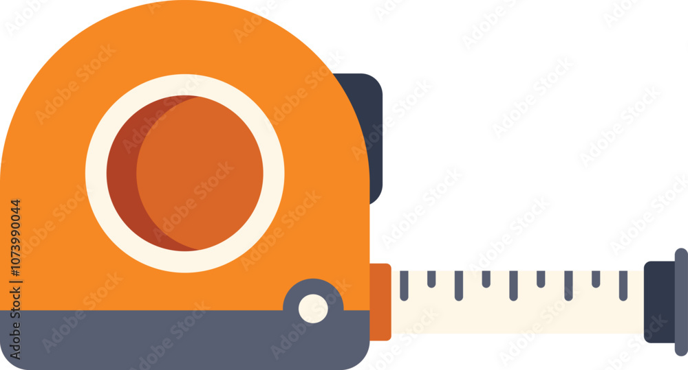 Poster measuring tape extending from orange and grey retractable tape measure, measuring the empty space on