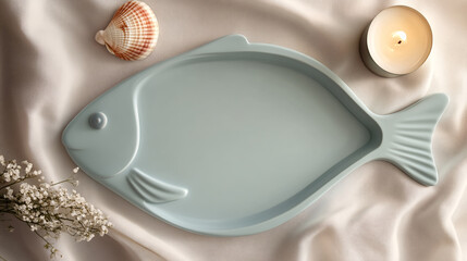 fish-shaped tray, empty fish-shaped frame 