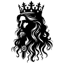 Silhouette portrait of a king