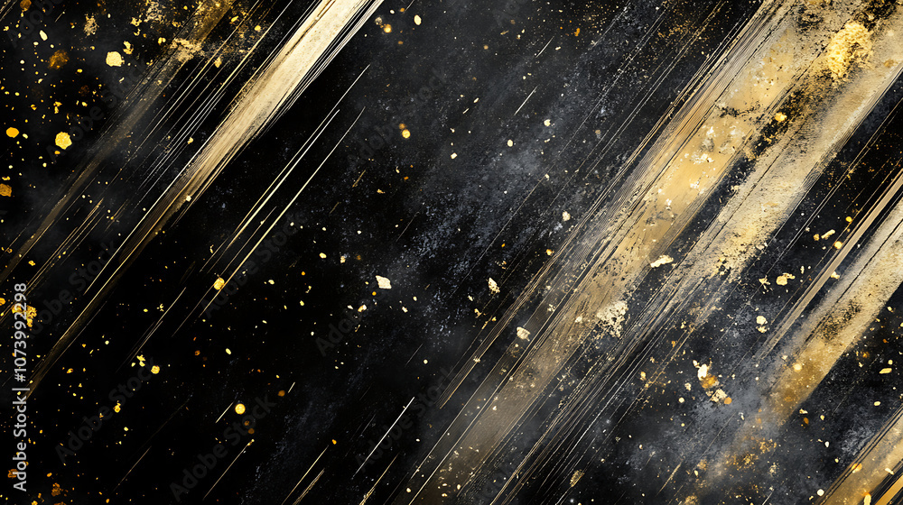 Poster luxurious black and gold background with grunge texture and shiny lines abstract digital illustratio