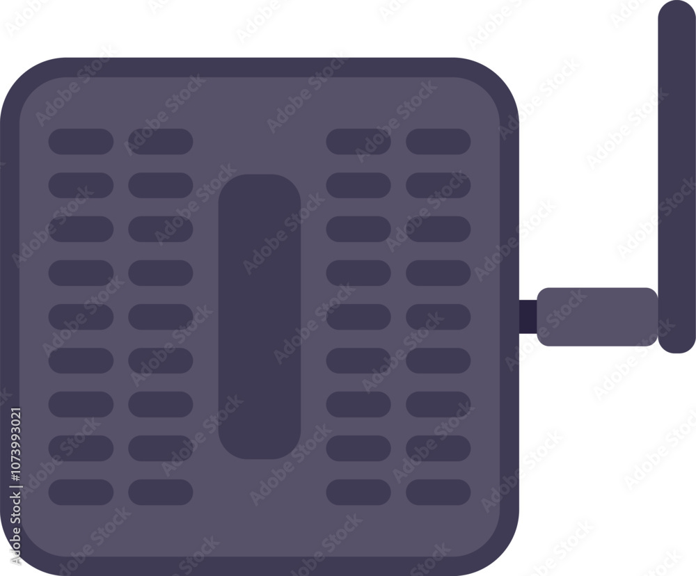 Poster wifi router providing a wireless signal for internet connection, flat vector icon