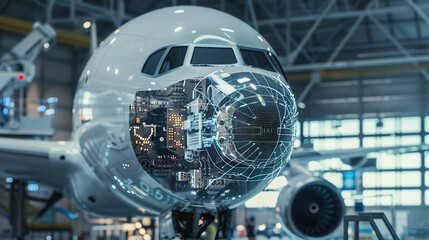 Inside a Modern Aircraft Engine Testing Facility, an Airplane Exhibits Its Intricate Internal Components While Being Evaluated for Operational Efficiency and Safety