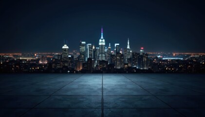 Urban Contrast: City Lights Cast Shadows on Empty Streets