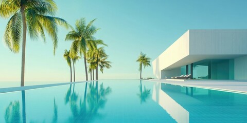 Fototapeta premium Tropical Oasis: A Luxury Villa by the Ocean