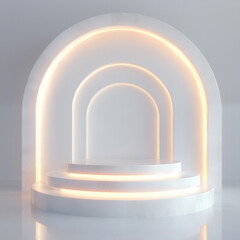 podium on a light background in a futuristic style