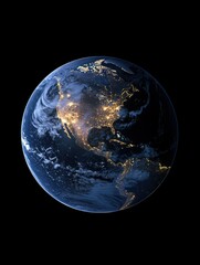 Global Perspective - A Globe Earth View from Space
