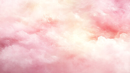 Dreamy pastel pink cotton candy clouds in sky fluffy ethereal background digital art