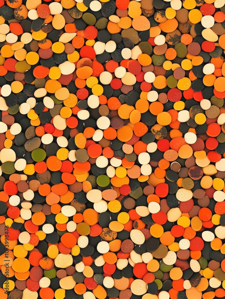 Aufkleber colorful beans, lentils, and seeds create a beautiful abstract pattern, showcasing a variety of shap