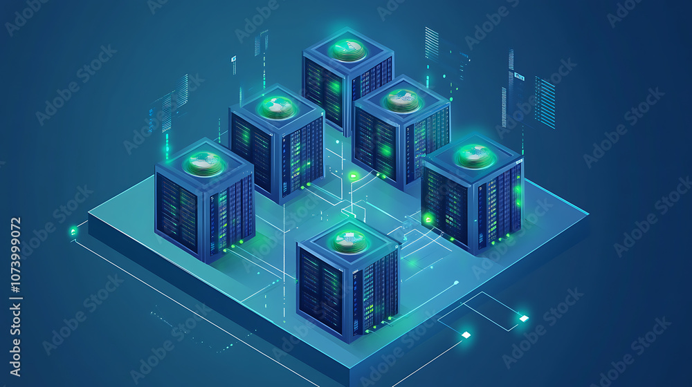 Poster Kubernetes clusters orchestrating containers within data centers aigenerated concept illustration